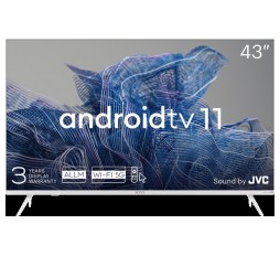 Slika izdelka: 43', UHD, Android TV 11, White, 3840x2160, 60 Hz, Sound by JVC, 2x12W, 53 kWh/1000h , BT5.1, HDMI ports 4, 24 months