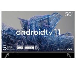 Slika izdelka: 50', UHD, Android TV 11, Black, 3840x2160, 60 Hz, Sound by JVC, 2x12W, 70 kWh/1000h , BT5.1, HDMI ports 4, 24 months