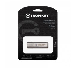 Slika izdelka: KINGSTON IronKey Locker+ 50 32GB USB 3.2 Gen 1 XTS-AES (IKLP50/32GB) USB ključ