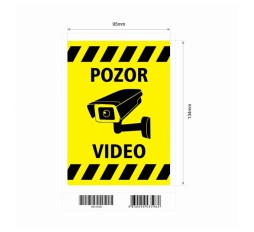 Slika izdelka: Nalepka "POZOR VIDEO" A6 (134x95) rumena