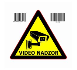 Slika izdelka: Nalepka trikotna "VIDEONADZOR" A5 (145x145)