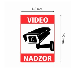 Slika izdelka: Nalepka "VIDEONADZOR" A5 (190x133) prozorna