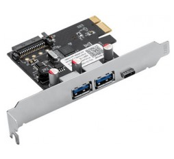 Slika izdelka: Razširitvena kartica, 2x USB 3.0, 1x USB-C, PCIe x1, ORICO PNU-2A1C