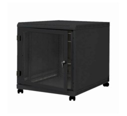 Slika izdelka: Triton kabinet 12U 620 600x1000 črn sestavljen s kolesi perforirana vrata