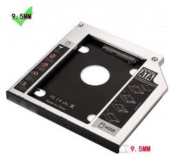 Slika izdelka: Adapter za SSD/HDD v 9,5mm DVD režo, SATA3, aluminij, Ewent EW7003