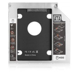 Slika izdelka: Adapter za SSD/HDD v 9,5mm DVD režo, SATA3, aluminij, Ewent EW7003
