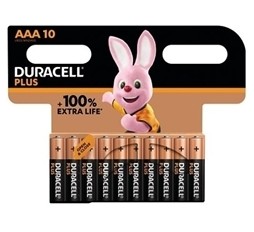 Slika izdelka: Alkalne baterije Duracell Plus MN2400B10 AAA (10kos)