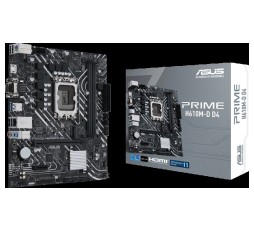 Slika izdelka: ASUS PRIME H610M-D D4 LGA1700 mATX MB - Intel H610 2xDIMM DDR4 1xM.2 4xSATA PCIe 4.0 1Gb Ethernet 1xD-SUB 1xHDMI with LPT and RGB header