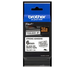 Slika izdelka: Brother Brother TZeS črn/bel trak za PT močni 6mm