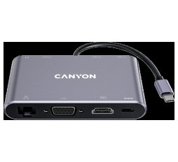 Slika izdelka: CANYON DS-14, večnamenska postaja USB C s 8 priključki, vključno s 1HDMI 