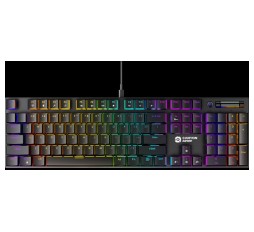 Slika izdelka: CANYON Cometstrike GK-55, 104keys Mechanical keyboard, 50million times life, GTMX red switch, RGB backlight, 18 modes, 1.8m PVC cable, metal material + ABS, US layout, size: 436*126*26.6mm, weight:820g, black