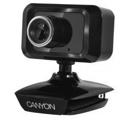 Slika izdelka: CANYON C1, izboljšana spletna kamera s ločljivostjo 1,3 megapiksela in priključkom USB2.0, vidni kot 40°, dolžina kabla 1,25 m, črna, 49,9x46,5x55,4 mm, 0,065 kg