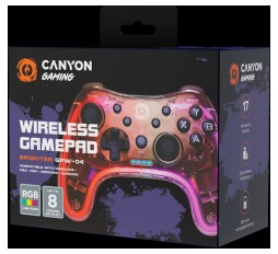 Slika izdelka: CANYON GPW-04, 2.4G Wireless Controller with  built-in 800mah battery, 2M Type-C charging cable ,Wireless Gamepad for Android / PC / PS3 /PS4 /XBOX360/ Nitendo Switch（RGB Lighting), 151*110*42mm, 208g
