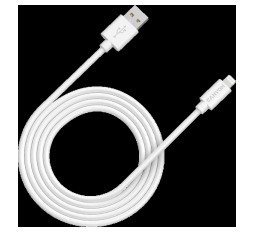 Slika izdelka: CANYON MFI-12, Lightning USB kabel za Apple, okrogel, PVC, 2 m, premer: 4,0 mm, žica za napajanje in signal: 21AWG2C 28AWG2C, hitrost prenosa podatkov: 26 MB/s, bela