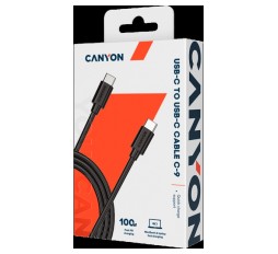 Slika izdelka: Canyon UC-9 USB-C v USB-C kabel, 100 W, 1.2 m, črn 