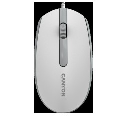 Slika izdelka: Canyon Wired  optical mouse with 3 buttons, DPI 1000, with 1.5M USB cable,White grey, 65*115*40mm, 0.1kg