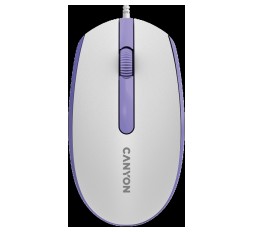 Slika izdelka: Canyon Wired  optical mouse with 3 buttons, DPI 1000, with 1.5M USB cable,White lavender, 65*115*40mm, 0.1kg