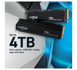 Slika izdelka: Crucial T700 4TB PCIe Gen5 NVMe M.2 SSD s hlajenjem
