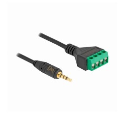 Slika izdelka: Delock kabel AVDIO 3,5M – terminal block adapter 4pin 20cm črn 66268