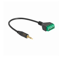Slika izdelka: Delock kabel AVDIO 3,5M – terminal block adapter 4pin 20cm črn 66268