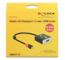 Slika izdelka: DisplayPort mini-HDMI adapter aktivni 4K 60Hz Delock