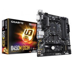 Slika izdelka: Gigabyte B450M DS3H AMD B450, AM4, 4xDDR4, DVI-D/HDMI, 2xPCIe x16, 1xPCIe x1, 1xM.2, 4xSATA, mATX