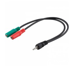 Slika izdelka: GOOBAY 3,5 mm 4-pin na 2x 3,5 mm (ženski) 3-pin za PC slušalke adapter