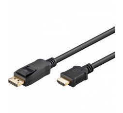 Slika izdelka: GOOBAY DisplayPort (M) na HDMI (M) 4K 30Hz 2m pozlačen črn kabel