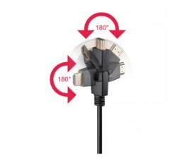 Slika izdelka: GOOBAY High Speed HDMI (M/M) 2.0 4K 60Hz 2m 360° vrtljiv z Ethernet pozlačen črn kabel