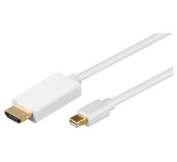 Slika izdelka: GOOBAY Mini DisplayPort (M) na HDMI (M) 1.2 4K 30Hz 2m pozlačen bel kabel