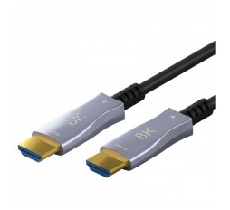 Slika izdelka: GOOBAY Optical Hybrid Ultra High Speed HDMI (M/M) 2.1 8K 60Hz 30m z Ethernet AOC pozlačen črn Optični Hibridni kabel