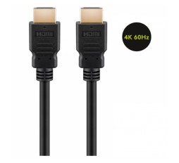 Slika izdelka: GOOBAY Soft High-Speed HDMI (M/M) 2.0 4K 60Hz 2m z Ethernet pozlačen črn kabel