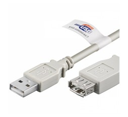 Slika izdelka: GOOBAY USB-A 2.0 (M) na USB 2.0 (Ž) Hi-Speed 3m beli podaljševalni kabel