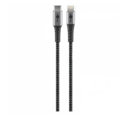 Slika izdelka: GOOBAY USB-C na Apple (Lightning) 1m 60W črni napajalni in sync MFi kabel