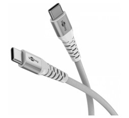 Slika izdelka: GOOBAY USB-C na USB-C 1m 60W 480Mbit/s bel Supersoft tekstilni podatkovni in polnilni kabel