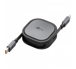 Slika izdelka: GOOBAY USB-C na USB-C 1m 60W 480Mbit/s bel samonavijalni podatkovni in polnilni kabel