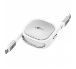 Slika izdelka: GOOBAY USB-C na USB-C 1m 60W 480Mbit/s bel samonavijalni podatkovni in polnilni kabel
