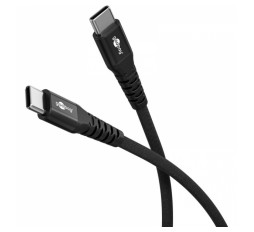 Slika izdelka: GOOBAY USB-C na USB-C 3m 60W 480Mbit/s črn Supersoft tekstilni podatkovni in polnilni kabel