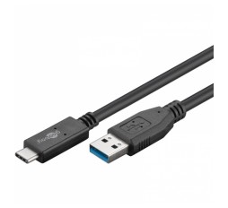 Slika izdelka: GOOBAY USB (Type A) / USB-C 0,5m črn podatkovni polnilni kabel