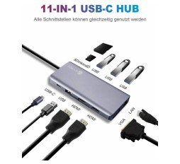 Slika izdelka: Icybox IB-DK4070-CPD USB-C priklopna postaja s Power Delivery 100W