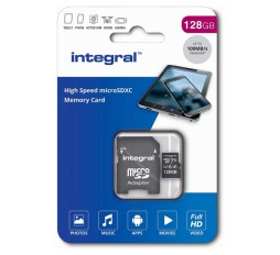 Slika izdelka: Integral 128GB High Speed microSDHC/XC V10 UHS-I U1