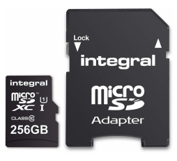 Slika izdelka: INTEGRAL 256GB SMARTPHONE & TABLET MICRO SDXC class10 UHS-I U1 90MB/s SPOMINSKA KARTICA+ SD ADAPTER