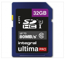 Slika izdelka: INTEGRAL 32GB SDHC UltimaPro CLASS10 80MB UHS-I U1 spominska kartica