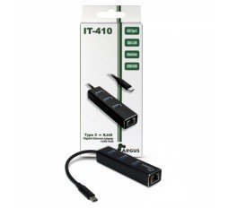Slika izdelka: INTER-TECH ARGUS IT-410 gigabit LAN USB Type C 3-port Hub mrežni adapter
