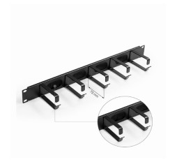 Slika izdelka: KELine organizator 1U rack 42x73mm kovinski z metlico črn RAB-VP-X81-A2