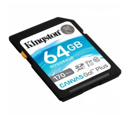 Slika izdelka: KINGSTON Canvas Go! Plus SD 64GB Class 10 UHS-I U3 V30 A2 (SDG3/64GB) spominska kartica