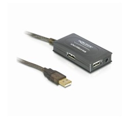 Slika izdelka: Line extender/repeater USB 2.0 do 10m + hub Delock