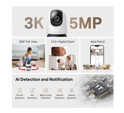 Slika izdelka: MERCUSYS MC230 5MP 3K 4mm Pan/Tilt Wi-Fi notranja nadzorna kamera