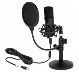 Slika izdelka: Delock mikrofon kondenzatorski USB set za Podcast in Gaming 66300