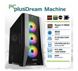 Slika izdelka: PCPLUS Dream Machine Ryzen 9 7900X 32GB 2TB NVMe SSD GeForce RTX 4080 16GB vodno hlajenje gaming namizni računalnik